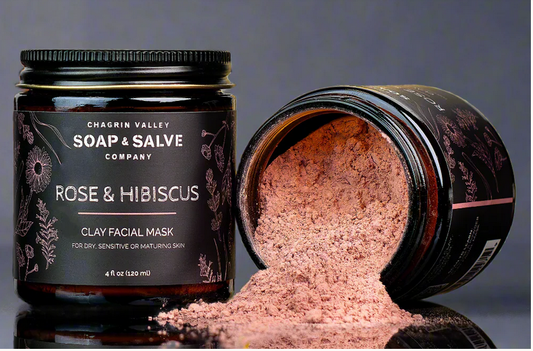Ton-Gesichtsmaske: Rose & Hibiskus